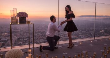 A Proposal Above All at OUE Skyspace LA Pop the question nearly 1,000 feet above downtown Los Angeles.