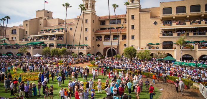 Catch thoroughbred racing at the Del Mar racetrack.