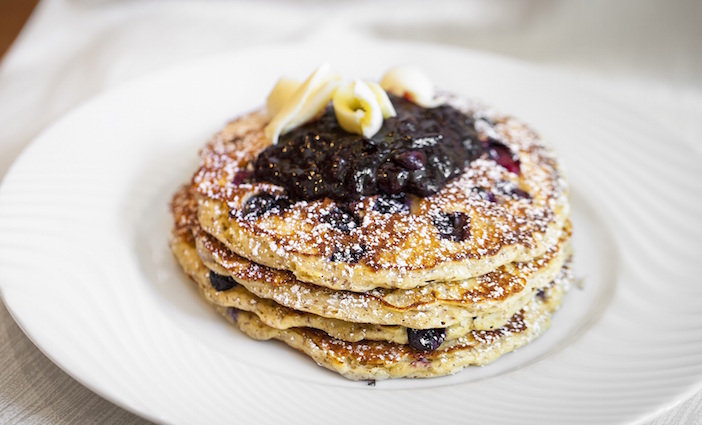 Buttermilk blueberry pancakes at The Belvedere
