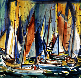 "Drawing on the Past - Works on Paper"_Sail Symphony artwork by Phil Dike