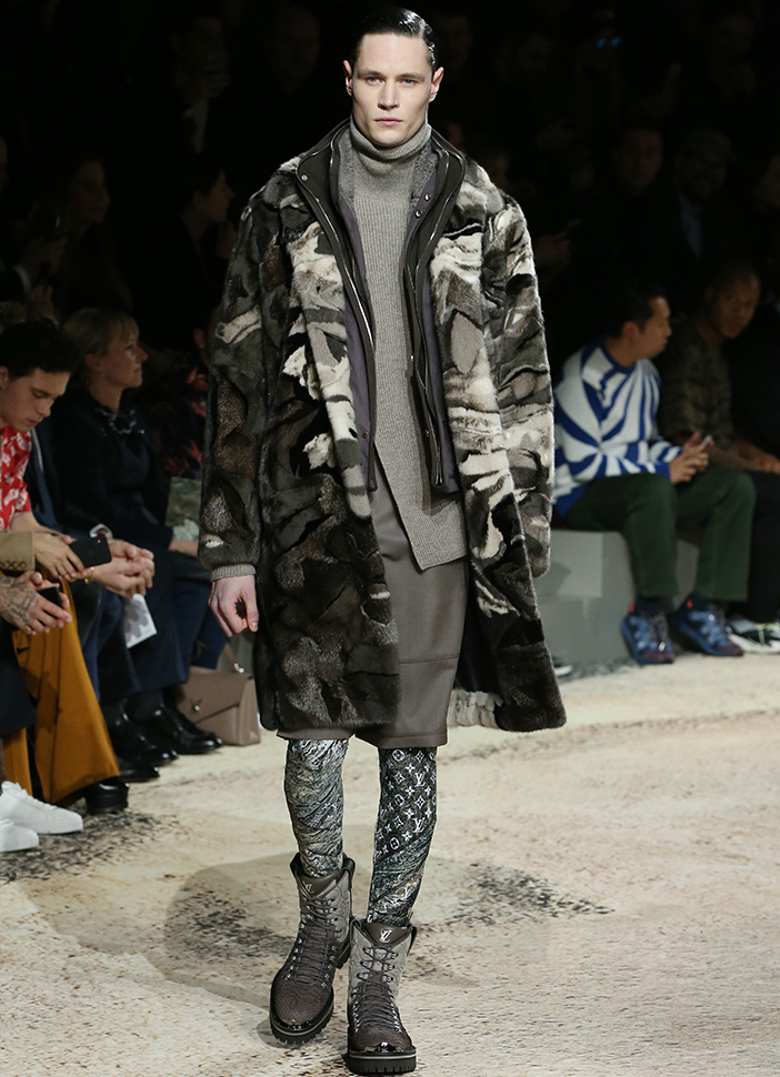 Landscape fur coat at Louis Vuitton, South Coast Plaza