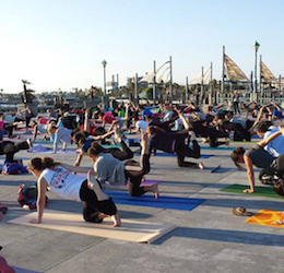 Free Yoga on the Pier photo courtesy of Redondo Beach Chamber of Commerce & Visitors Bureau