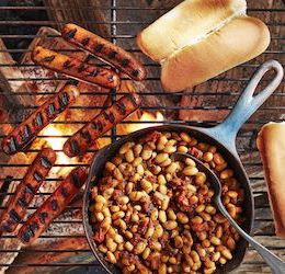 Hot Dogs with Quick Cast-Iron Beans photo by Brian Woodcock via Country Living