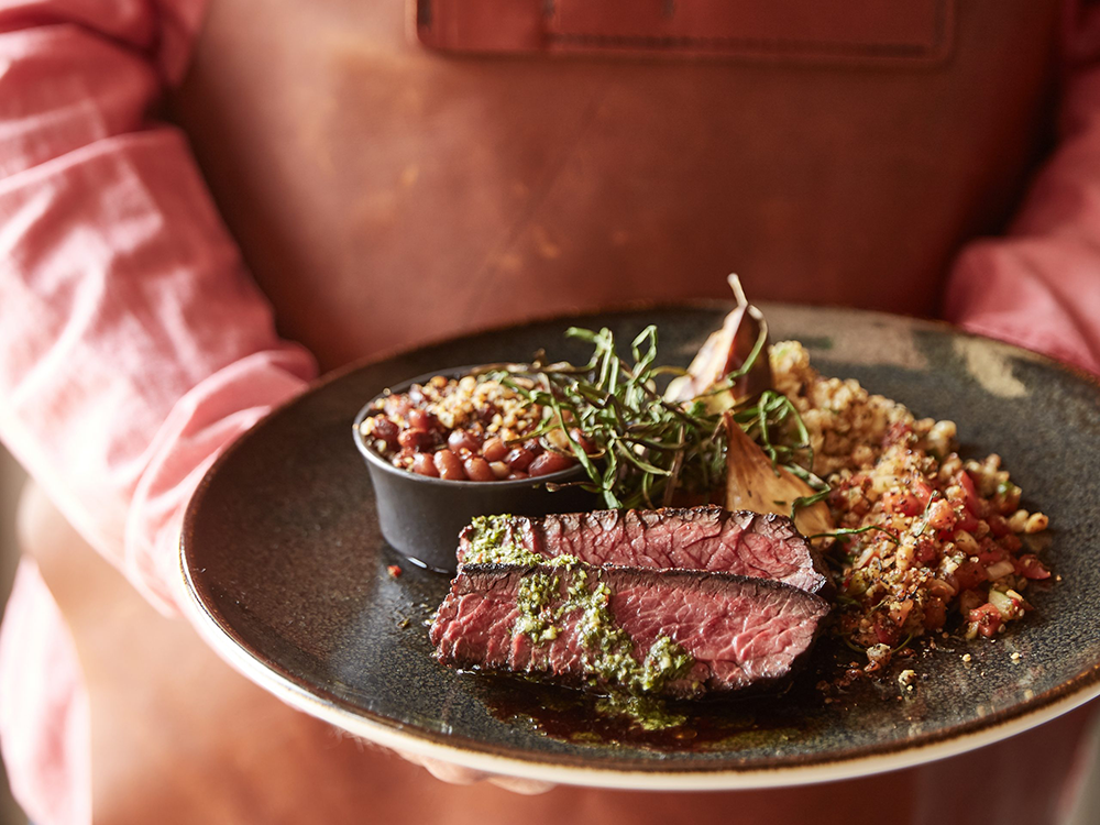 Asada-style hanger steak at new Bull & Butterfly in Playa Vista.