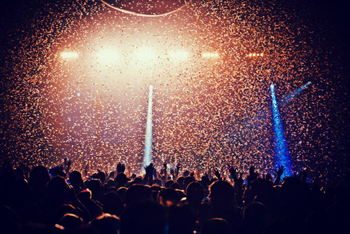 Confetti drop at Finest City New Year