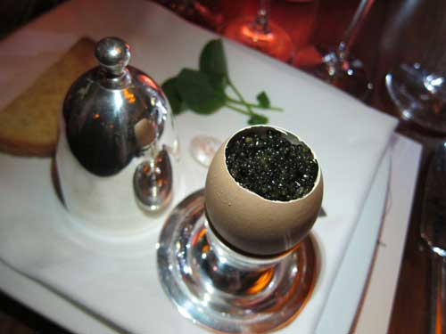 Egg and caviar.