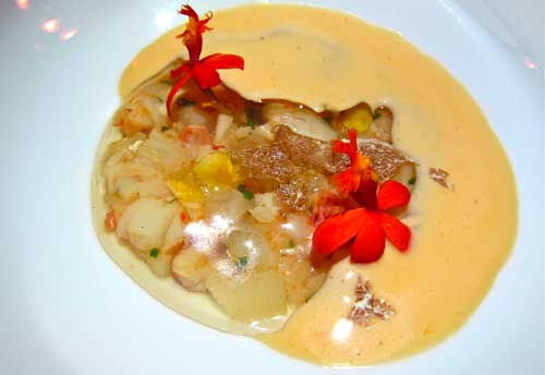 saam at the bazaar Lobster, dashi and white truffles.