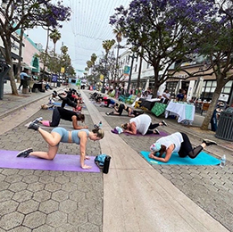 “Self-Care Saturdays” on the Third Street Promenade photo courtesy Downtown Santa Monica, Inc.