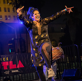 Dance instructor Achinta S. McDaniel brings Bollywood to life at Music Center's Dance DTLA photo credit Javier Guillen
