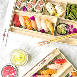 Sushi Roku's sushi fix boxes photo courtesy Fashion Island