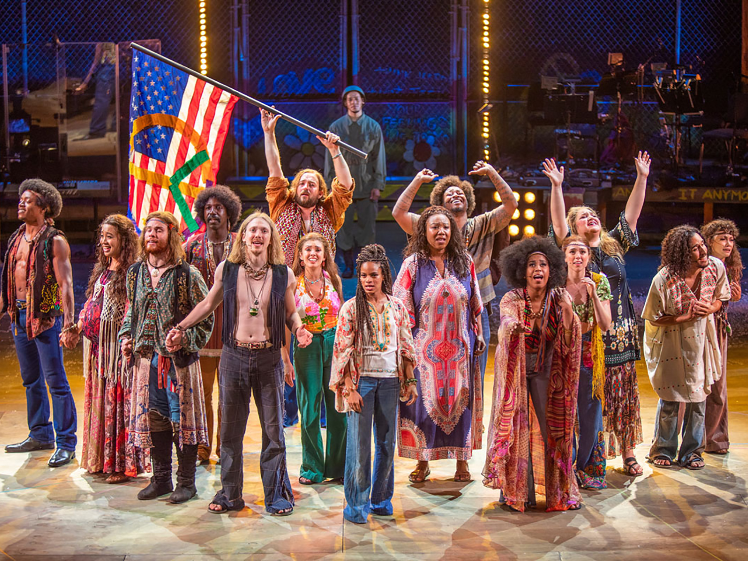 The cast of "Hair" at The Old Globe, 2021_photo by Jim Cox