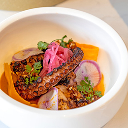 O Sea's grilled octopus dish photo courtesy Moxxe PR