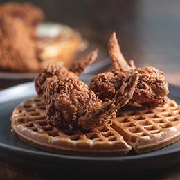 Chicken and waffles at Fixins Soul Kitchen photo courtesy Fixins Soul Kitchen