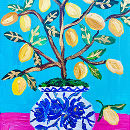 Lemon tree painting class with Helen Plehn at Sherman Library and Gardens photo courtesy Sherman Library and Gardens