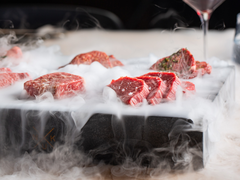 steaks and dry ice