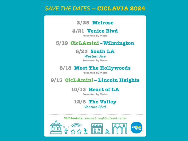 2024 Schedule of events CicLAvia