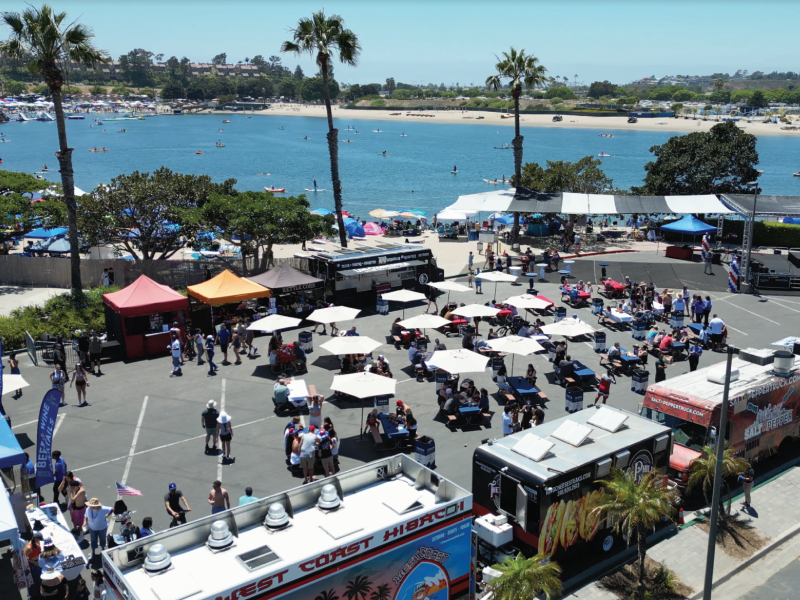 aerial view of outdoor festival