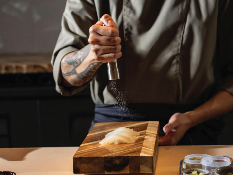 Omakase sushi presentation bluefin tuna Costa Mesa