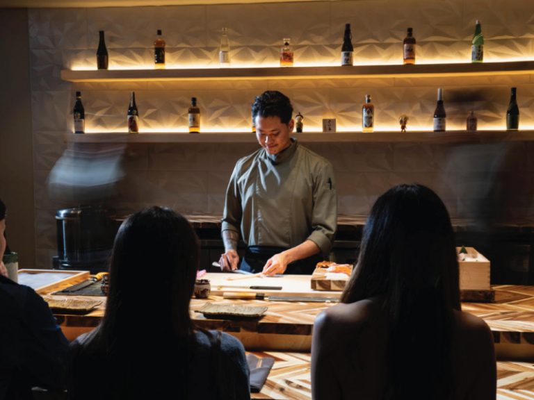 Omakase sushi presentation bluefin tuna Costa Mesa